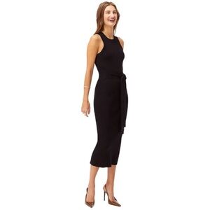 NWT TOCCIN NY LUCY SCOOP NECK TIE FRONT Knit Racer Sleeveless MIDI DRESS